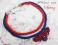 Naszyjnik wisior Sutasz z sutaszu Choker RED BLUE