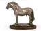 Koń Fiordzki statuetka z brązu na drewnie Art Dog
