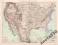 USA. EFEKTOWNA MAPA z 1881 roku oryginał