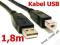 Kabel USB A-B 1.8m Fvat W-w
