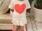 Tunika z sercem legginsy w różową kratkę 116-122