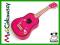 Drewniana gitara strunowa różowe ptaszki Scratch