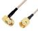 Kabel adapter 2x RP SMA Pigtail kątowy 18cm RG316
