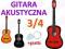 DREWNIANA GITARA AKUSTYCZNA 3/4 KOSTKA 6 STRUN