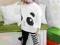 ZESTAW bluzka i legginsy PANDA 98-104 cm CEKINY