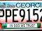 GEORGIA 2013 - tablica rejestracyjna z USA