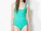 *BERSHKA* ZIELONE BODY Z SUWAKIEM 36 S