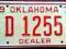 OKLAHOMA 1078 - tablica rejestracyjna z USA