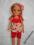 Komplet CZERWONY Z CHUSTKĄ dla lalki 43cm NANCY