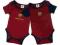 2 szt Bawełniane BODY FC BARCELONA Rozmiar 56 cm