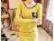 Sukienka mini ciepła żółta UNI