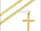 ZŁOTY KOMPLET ŁAŃCUSZEK 45 KRZYŻYK KOMUNIA CHRZEST