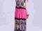 Sukienka boho maxi długa różowa Japan Style UNI