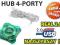 HUB USB 4-PORTY -Prawdziwe USB 2.0 - Kabel 1,8m