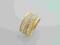 Ażurkowy pierścionek złoty z kamieniami. Złoto 585