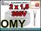 PRZEWÓD KABEL OMY 2x1,5 300V 1m HURTOWNIA 0486