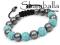 BRANSOLETKA SHAMBALLA KRYSZTAŁKI AQUA/STEEL