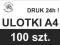 Ulotki A4 czarno białe jednostronne, druk ulotek