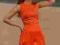 38(M) pomarańczowy sukienka mini krótka NOR-325