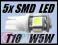 6 Volt Żarówka LED 5x SMD 5050 T10 W5W W3W 3V - 6V