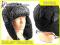 SUPER CIEPŁA CZAPKA USZATKA czarna U1 impregnowana