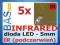 Dioda LED 5mm __ IR __ podczerwień _____ 5szt