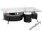 Ława Szklana CUBIC + PUFY 70x130 CZARNY LAKIER