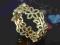 złota ażurowa obrączka 585 - cyrkonie - p416cy/14