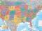 Mapa USA Stany Zjednoczone 2013 plakat 91,5x61cm