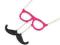 Naszyjnik Wąs Różowe okulary retro japan style