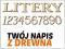 Liczby cyfry wyrazy napisy litery z drewna X