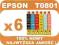 6x TUSZ DO EPSON T0801-T0806 R265 R285 RX585 RX560
