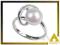 Srebrny pierścionek z perłą i cyrkoniami SE0014S
