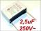 2,5uF 250V~ MPP RM=32,5mm kondensator [1szt] #X22K