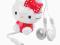 Hello Kitty Śliczne słuchawki (Białe)