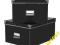 IKEA KASSETT pudełka 27x35x18 czarne 2szt z pokryw