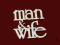 Scrapowy napis do rękodzieła - Man Wife 3,8x4,2 cm