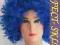 Peruka AFRO clown niebieska kolorowa party impreza