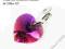 ZAWIESZKA CHARMS SWAROVSKI HEART FUCHSIA AB