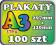 100szt Plakaty A3 170g TRANSPORT GRATIS! PROJEKT!