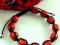 Bransoletka SHAMBALLA PERŁY SWAROVSKI - Red koral