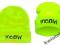 MEOW CZAPKA KRASNAL ŻÓŁTA FLUO NEON BEANIE NAPISY