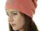 SALE! koralowa CZAPKA CONTE OF FLORENCE z pomponem