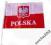 flaga Polski Polska  machajka z godłem z kijem