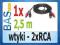 Kabel 2 wtyki RCA - 2 wtyki RCA 2,5m