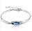 SREBRNA BRANSOLETKA BANGLE NIEBIESKI KRYSZTAŁ