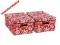 PUDEŁKA PUDŁA W KWIATY CZERWONE KPL 2 SZT 27921