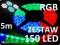 Taśma LED ZESTAW 150 RGB 5m + sterownik + zasilacz