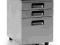 Kontenerek biurowy srebrny 3 szufl.zamykany - 324S