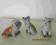 3 MAŁE PIESKI OZDOBNE, PIES, FIGURKI KOLEKCJA